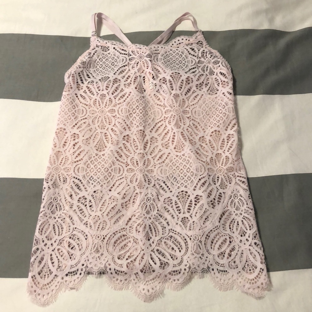 Victoria’s Secret pink lace tank. Small, BNWT